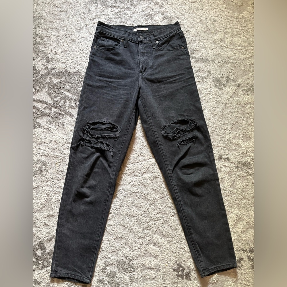 Levi's Gray High-Waisted Mom Jeans